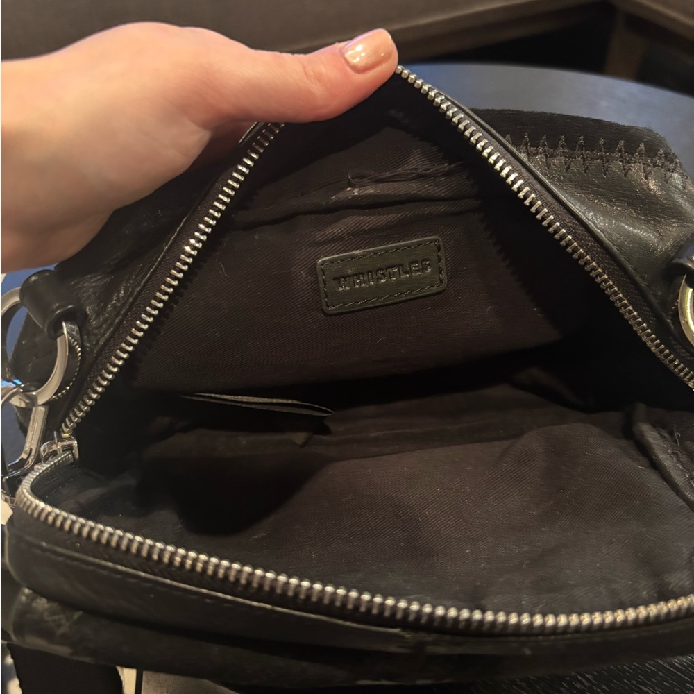 Whistles Black Quilted Patchwork Crossbody Bag - Picture 12 of 13